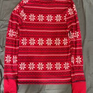 Lucky Brand Red and White Patterned Sweater